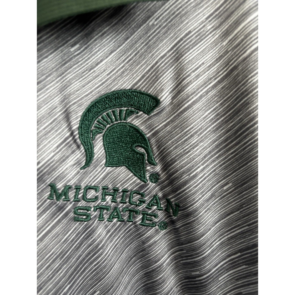 Michigan State University Spartans Men's Pro-Edge XL Green Polo Golf Shirt - Picture 2 of 8